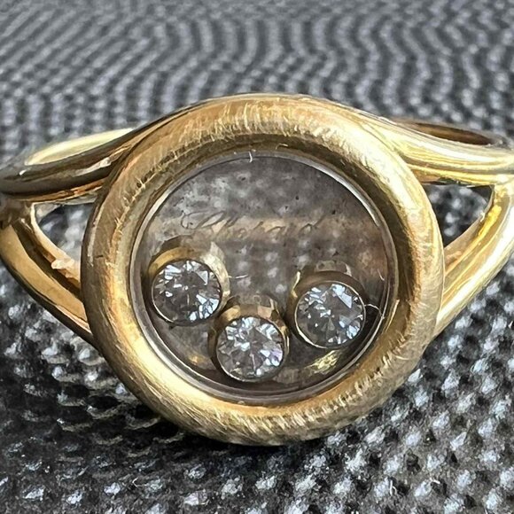 18K Chopard Happy Diamonds Icon Ring  Yellow Gold - Picture 1 of 7